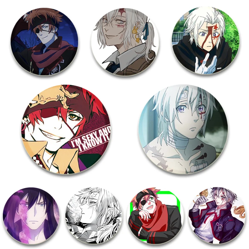 32/44/58mm Anime D.Gray-man Character Badge DIY Button Pins Snap-on Brooches for Bag Clothes Backpack Decoration Gifts