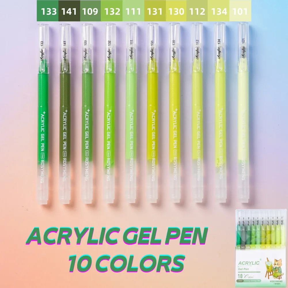 ROSYMENG 10/160 Kleuren Gelpennen, Acrylverf Handboek Pen Set, Multicolor Neutrale Pen, Schrijf- en Tekenmarkers voor Studenten