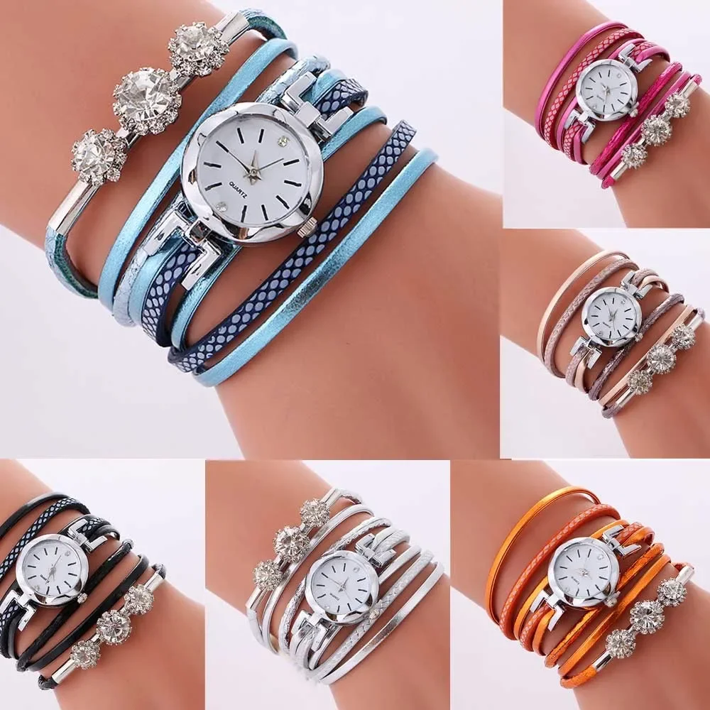 Women Watches Bracelet Ladies Watch With Rhinestones Clock Womens Vintage Fashion Dress Wristwatch Relogio Feminino Gift