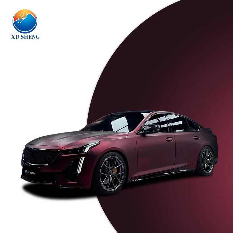 

ПЭТ ультра матовая металлическая красная самоклеящаяся пленка премиум-класса для изменения цвета, автомобильная пленка для упаковки автомобиля, виниловая пленка для автомобиля