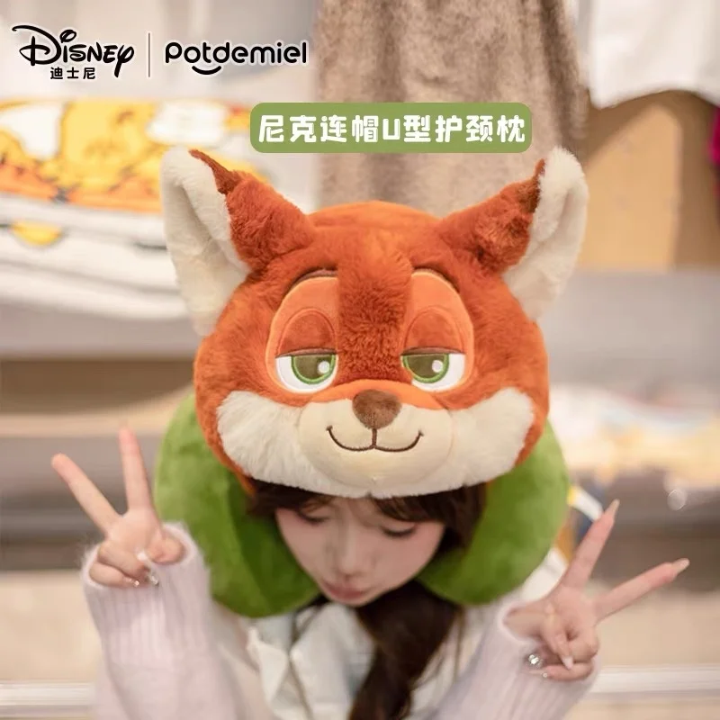 

Disney Potdemiel U-Shaped Pillow Hooded Neck Protection Airplane Sleeping Blackout Fennick U-Shaped Pillow Girls Birthday Gifts