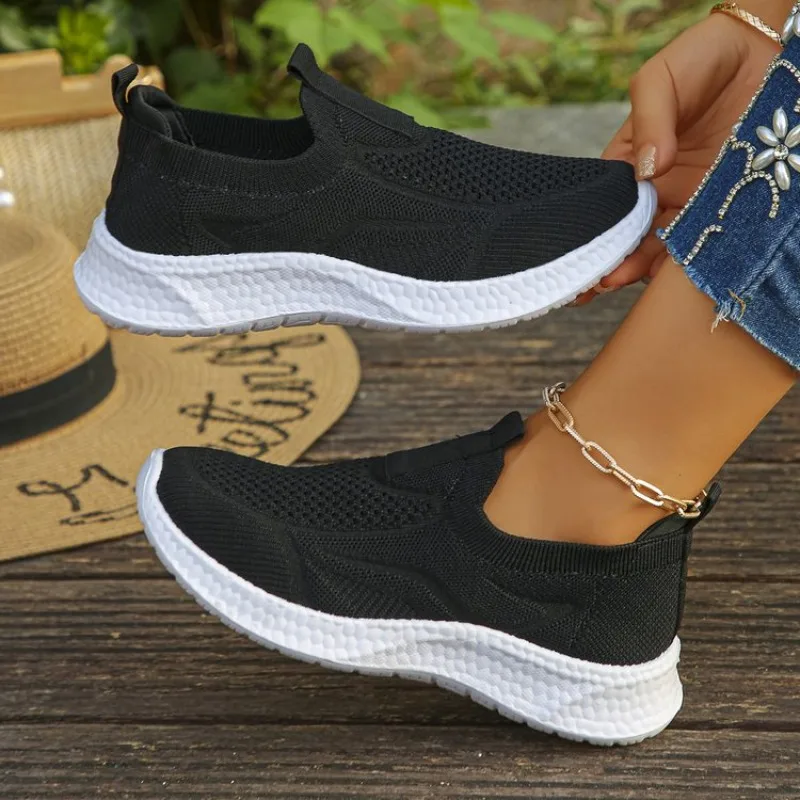 2025 Women Flats Sneakers Breathable Comfortable Anti-slip Sneakers Women New Summer Lightweight Sports Shoes Zapatos De Mujer