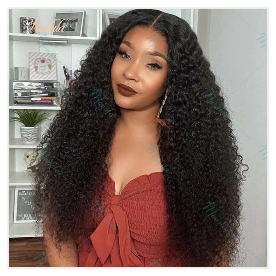300% Density Kinky Curly Wigs Human Hair 13x4 13x6 HD Lace Front Human Hair Wig Raw Hair 360 Lace Front Wig Human Hair
