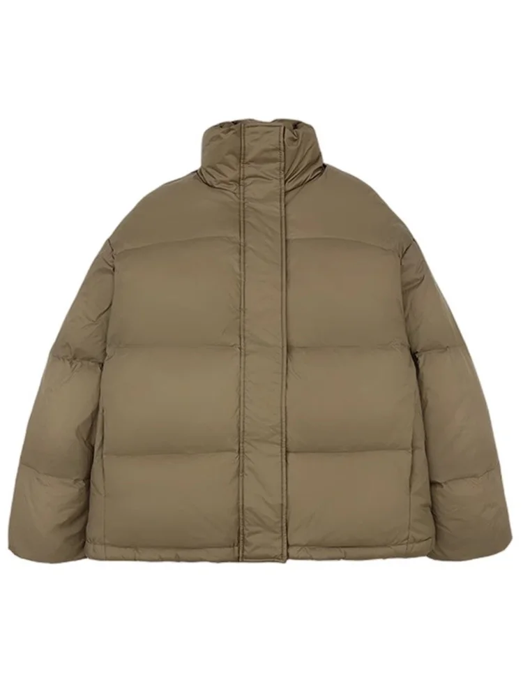 

Корейская модная зимняя универсальная женская одежда из хлопка: свободная куртка с воротником-стойкой, трендовая