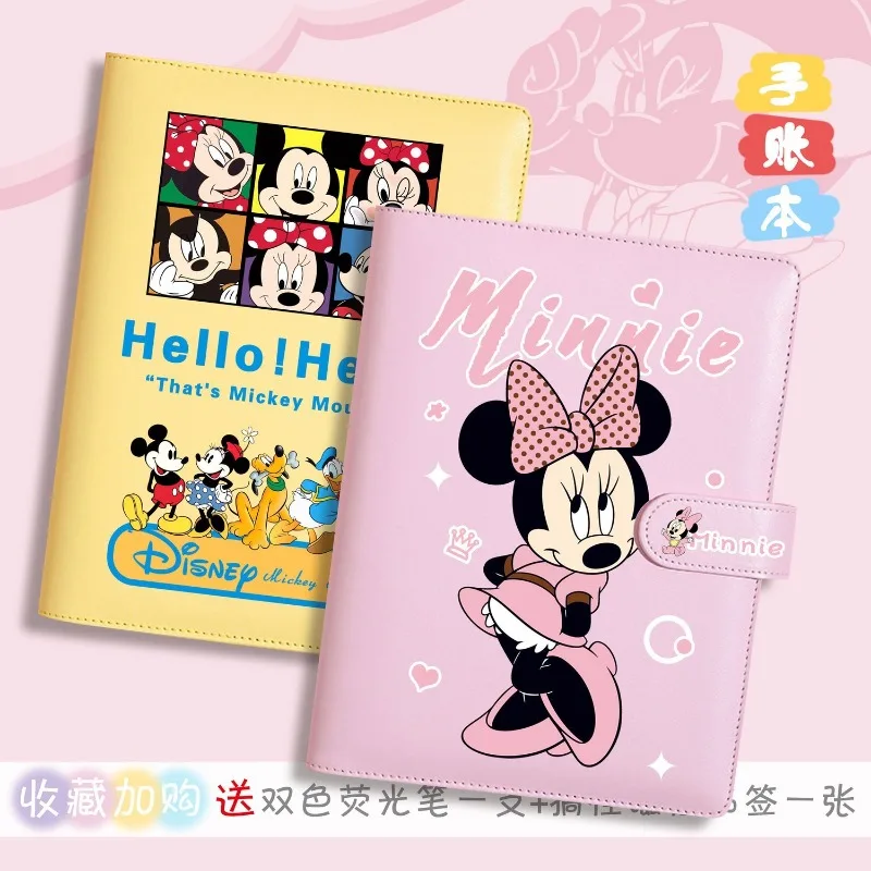 

New Disney Mickey Mouse peripheral Mickey student diary loose-leaf A6 PU leather binder notebook hand ledger gift stationery