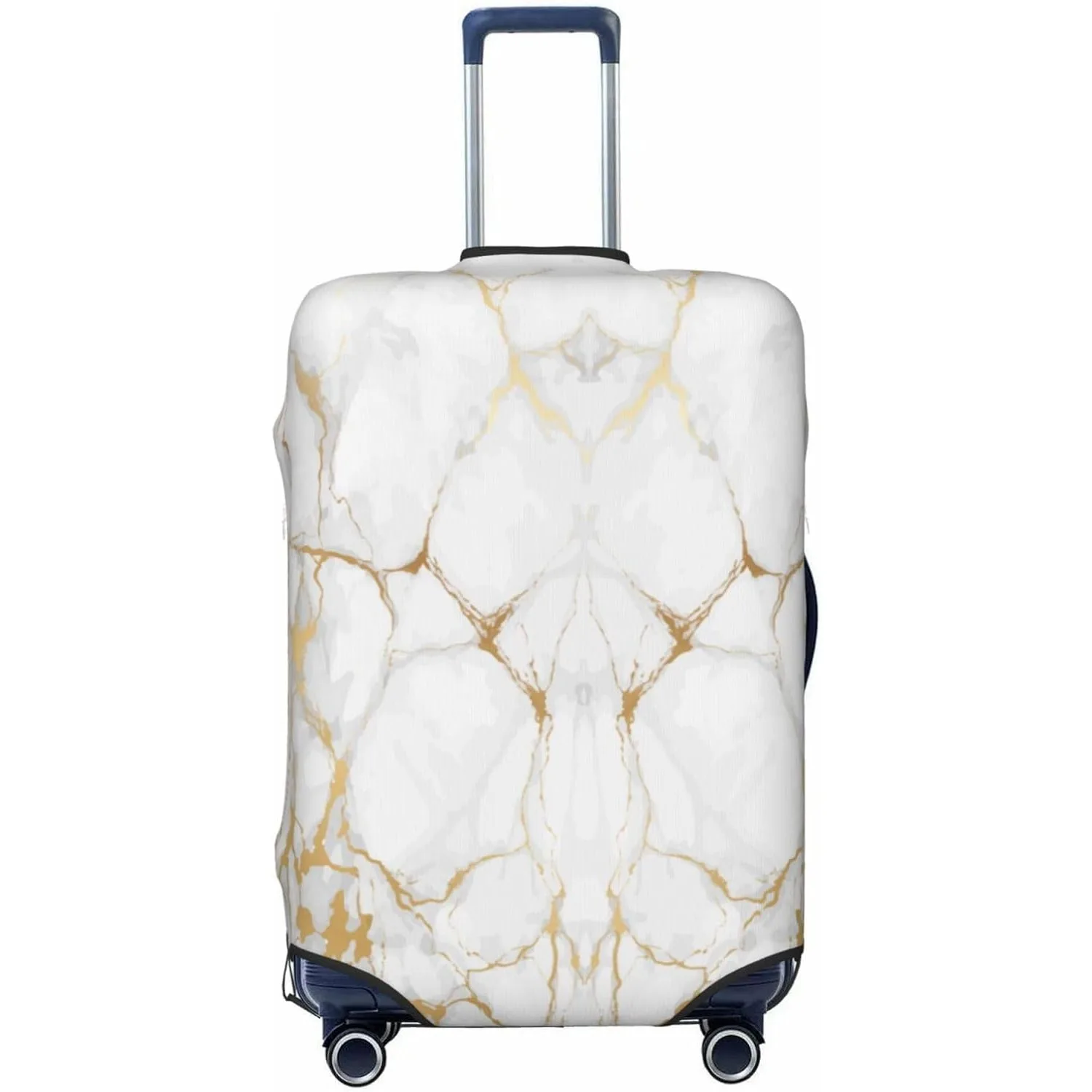 

Golden Yellow Marble Luggage Suitcase Covers Elastic Washable Marbling Pattern Luggage Protector Travel Suitcase Protective