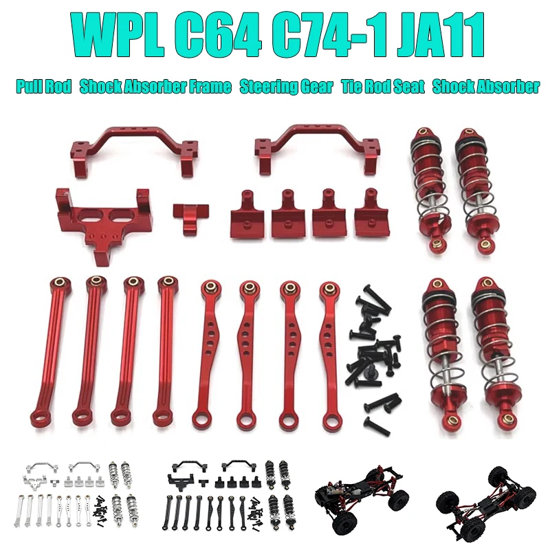 WPL C64 C74-1 JA11 RC Remote Control Car Parts Pull Rod Shock Absorber Frame Steering Gear Tie Rod Seat Shock Absorber