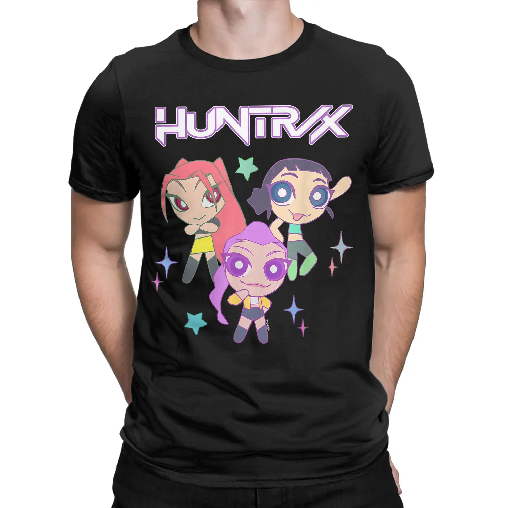 تي شيرت World Tour K-Pop Demon Hunters Huntrix 100% قطن تي شيرت عصري رائع تي شيرت للرجال شاطئ رائع غير رسمي بأكمام قصيرة تي شيرت