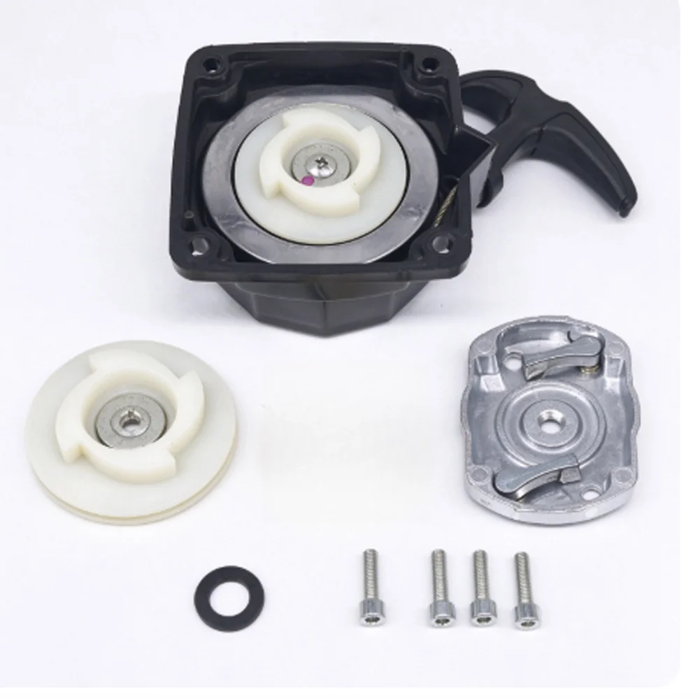 Pull Start Recoil Starter Assembly For CG430 520 TL43 TL52 Lawnmower With Steel Wire Pull Plate Replacement Parts