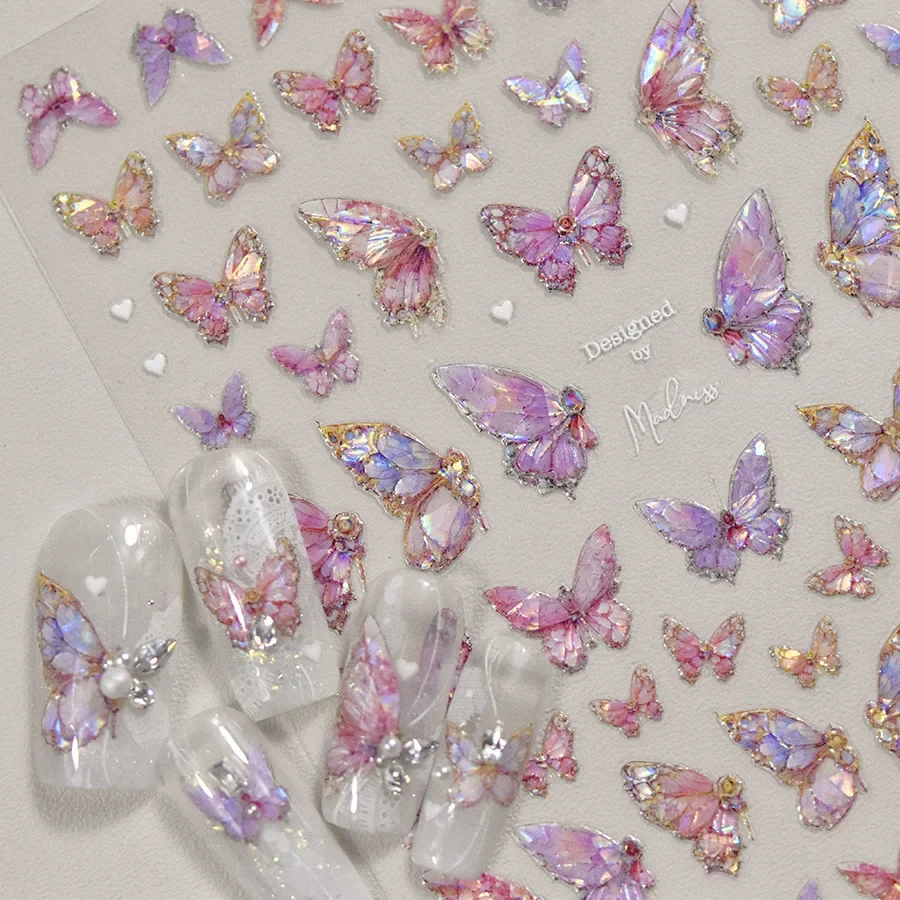 Shell Licht Schmetterling Nagel Aufkleber hochwertige Design selbst klebende Aufkleber Nail Art Dekoration Nagel liefert Abziehbilder Maniküre-Werkzeug