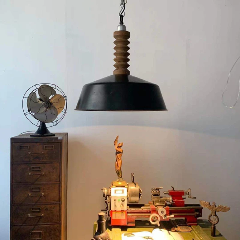 

Large cover lamp, retro metal, heavy industry lamp, chandelier, black iron cover lamp.