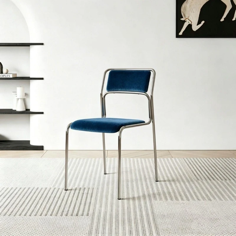 Minimalist café dining chairs, metal chairs, home use stackable dining tables and chairs