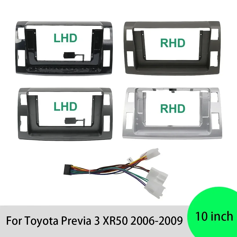 Для Toyota Previa 3 XR50 Estima Tarago 10-дюймовый автомобильный рама, адаптер для фасции Canbus Box, декодер Android, комплект панели для крепления радиоприемника