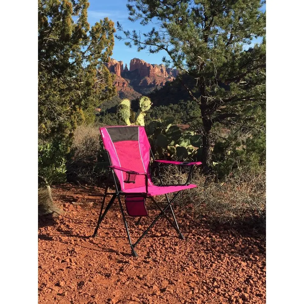Portable Camping Chairs with Tile Holding Chair or Sports, Lawn - Dual Lock Feature Locks Position – Hanami Pink