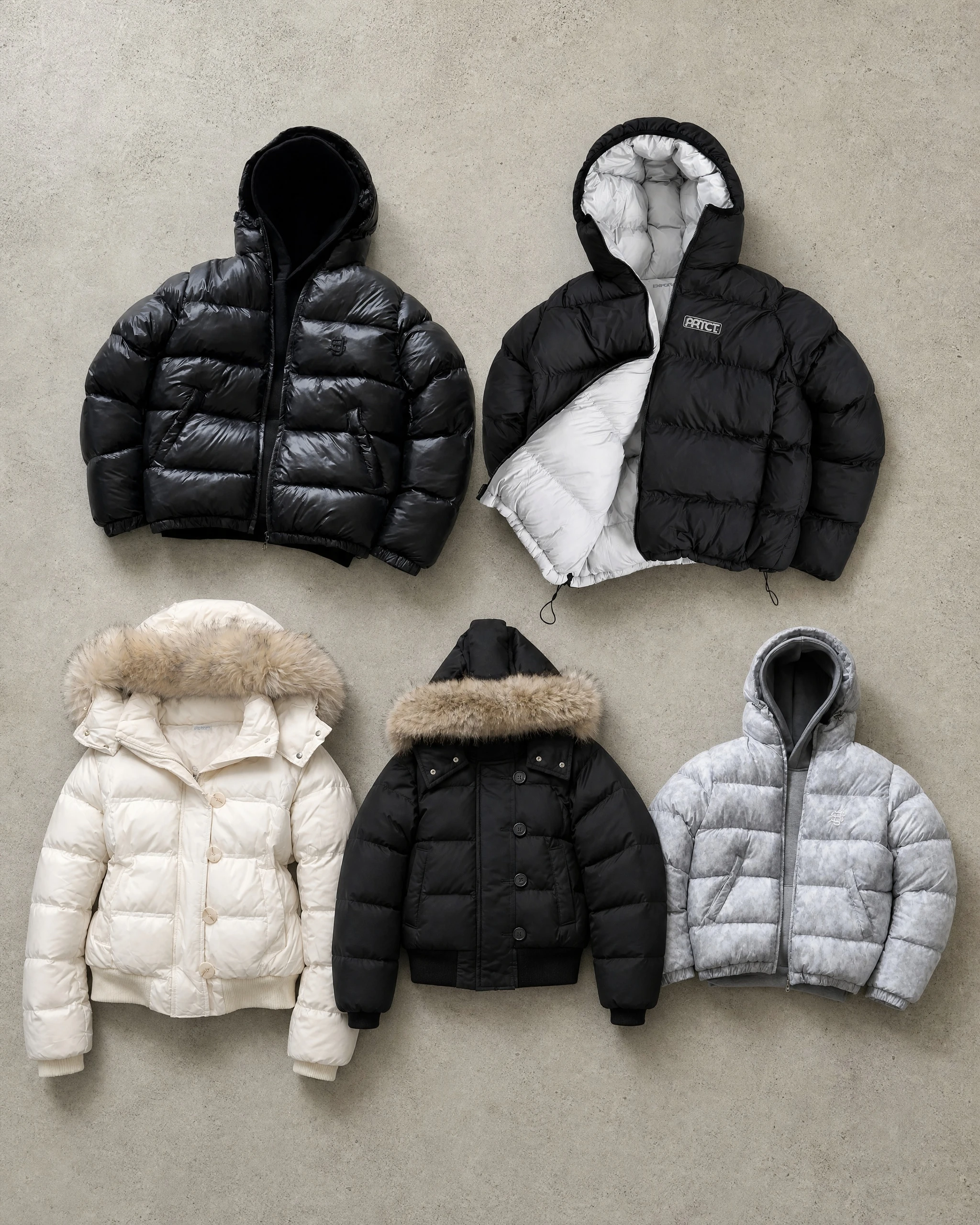 Windproof Waterproof Embroidered Dollar Pattern Down Coats Harajuku Loose Zipper Oversized Sweatshirt Y2K Street Women Jacket