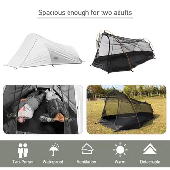 Tenda da campeggio per 2 persone, tenda da esterno per campeggio, ciclismo, escursionismo, montagna, spiaggia, resistente all'acqua, materiale Oxford 210D 10 best sales tenda multicam - №9