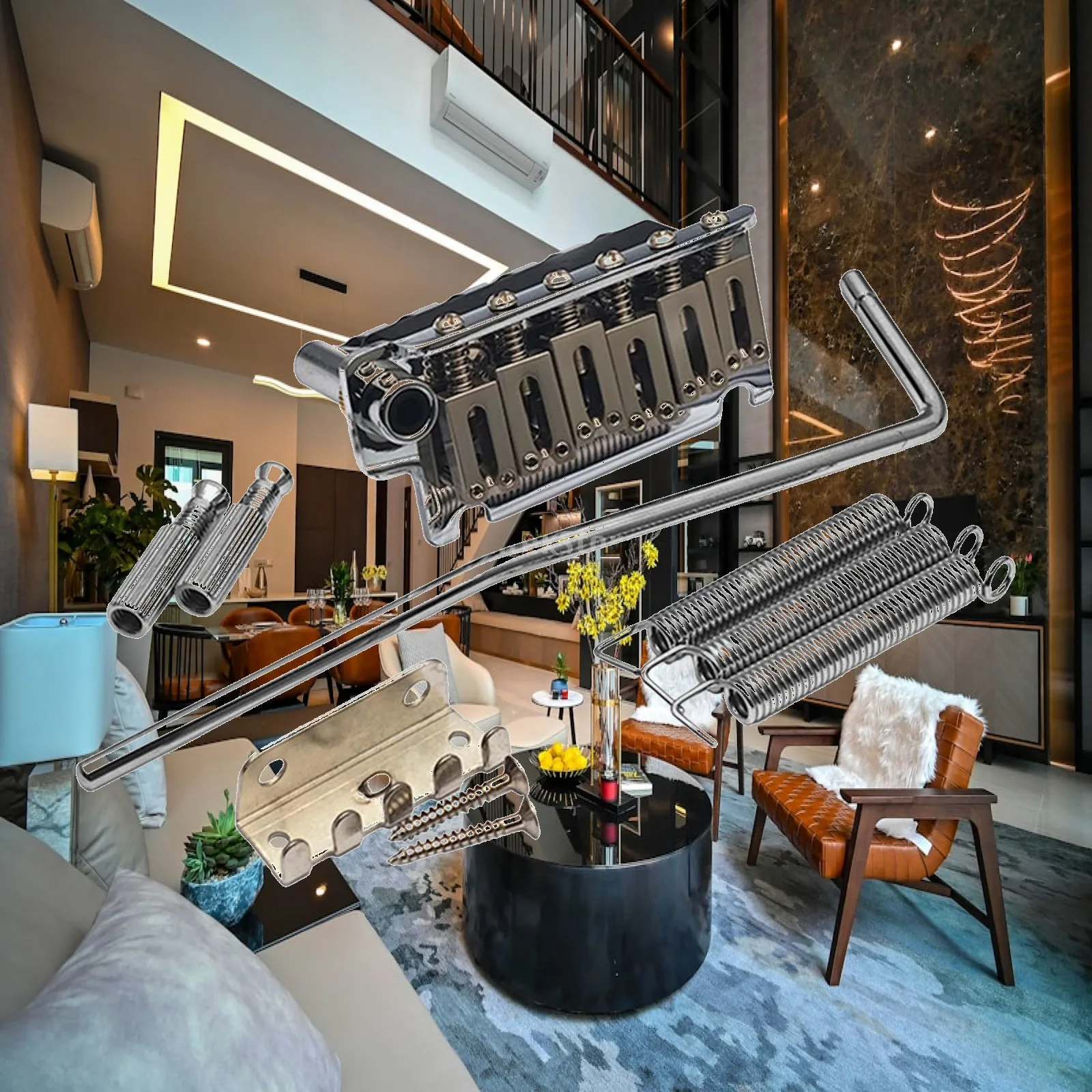 Enhanced Tuning Mechanism Stainless Steel Tremolo Guitar Bridge for Electric Guitar Music Accessories