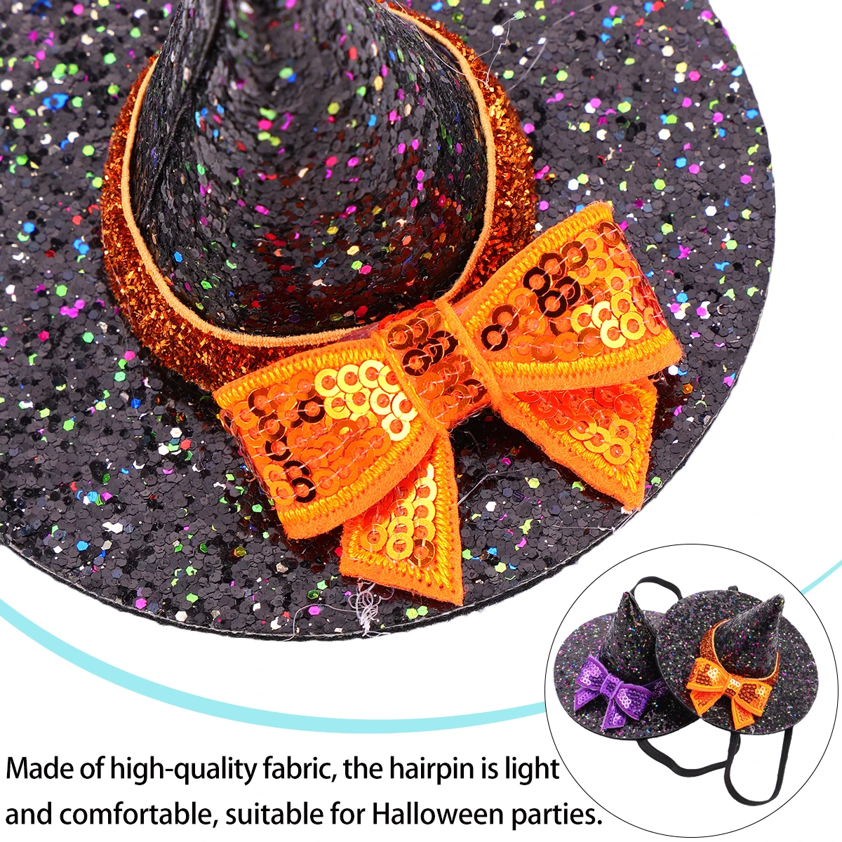 

2 Pcs Witch Pointed Hat Headband Halloween Costumes Hair Accessories Women's