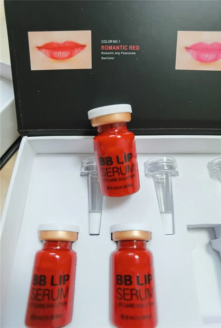 Hot sale Romantic Red orange colour lip semi-permanent BB Lips tint Meso Serum kit / bb lips glow For Semi Permanent Makeup