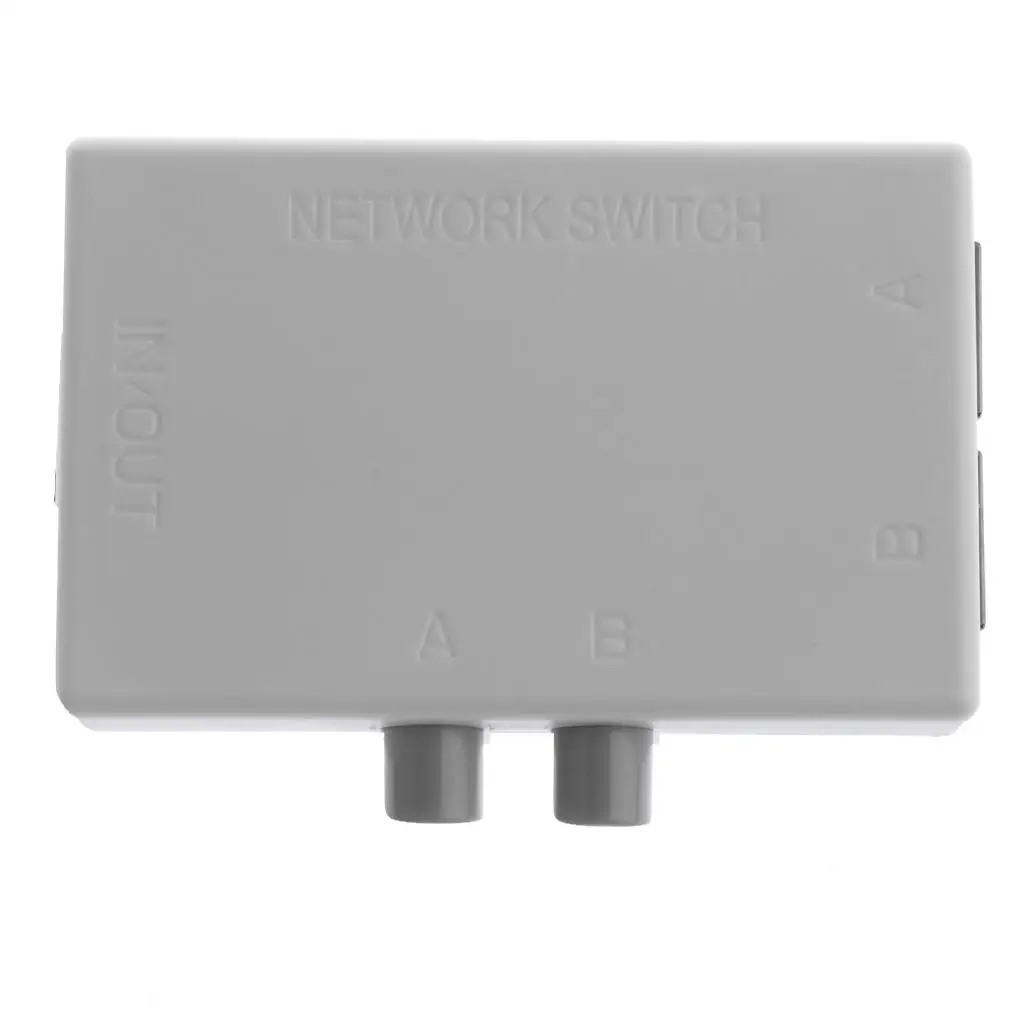 Network Switch Splitter Hub 2 Port -2M Manual Transmission Box for Universal Wired Internet Access