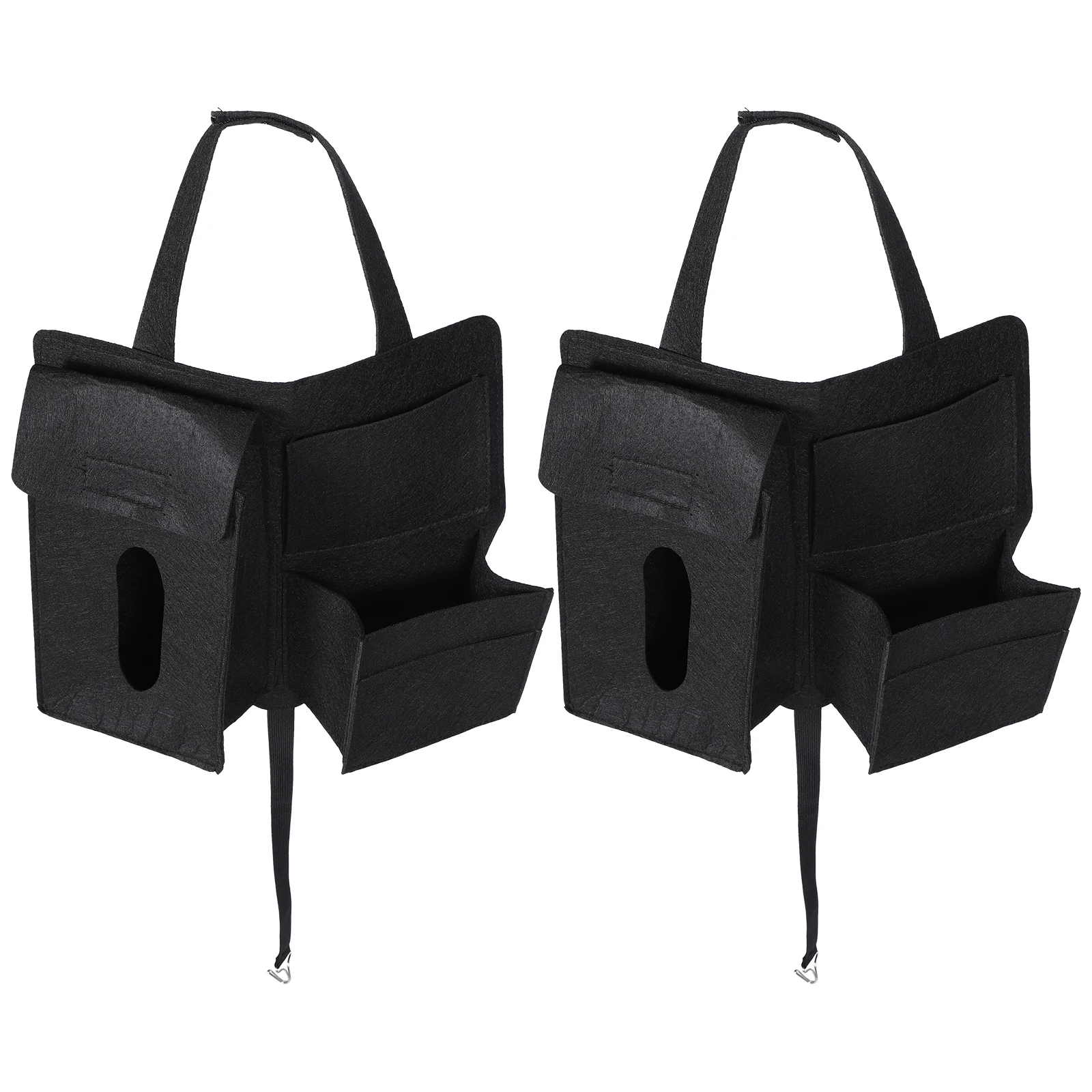 

2pcs Car Seat Organizer Felt Storage Bag Backseat Hanging Pocket for Phone Bottle Black Car Accessories Interior