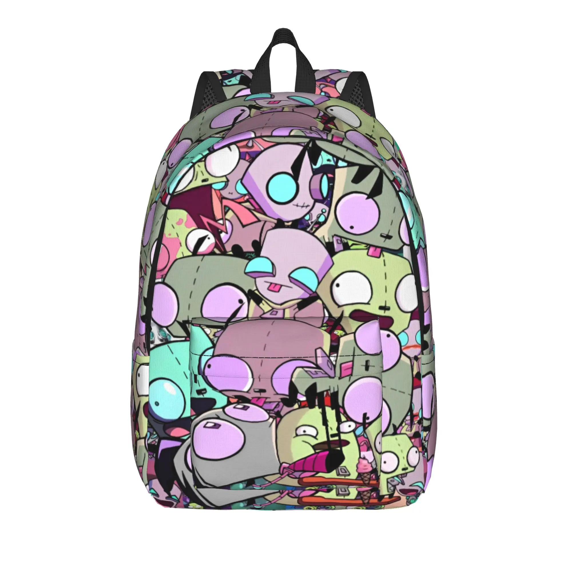 Cartoon Invaders Zims Teenage Backpack Outdoor High School Business Daypack for Men Women College Shoulder Bag