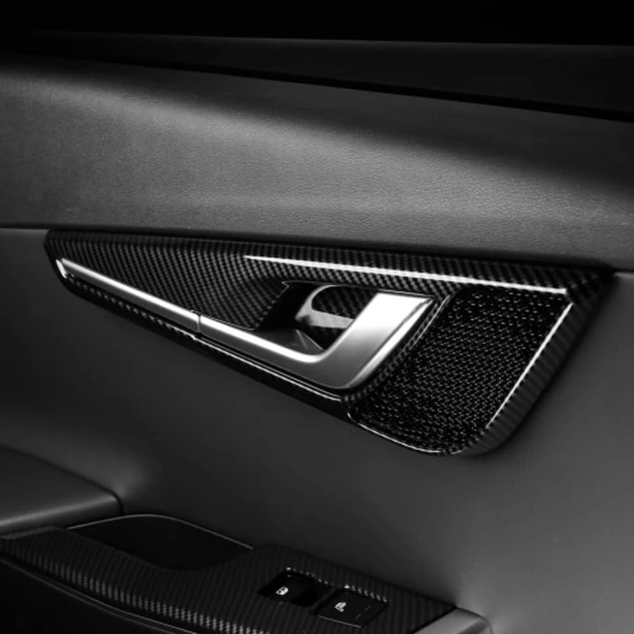 4PCS Door Panel Protect Decoration Cover for Kia EV6 2022 2023 2024 ABS Carbonfiber Pattern Door Stripe Cover EV6 Accessories