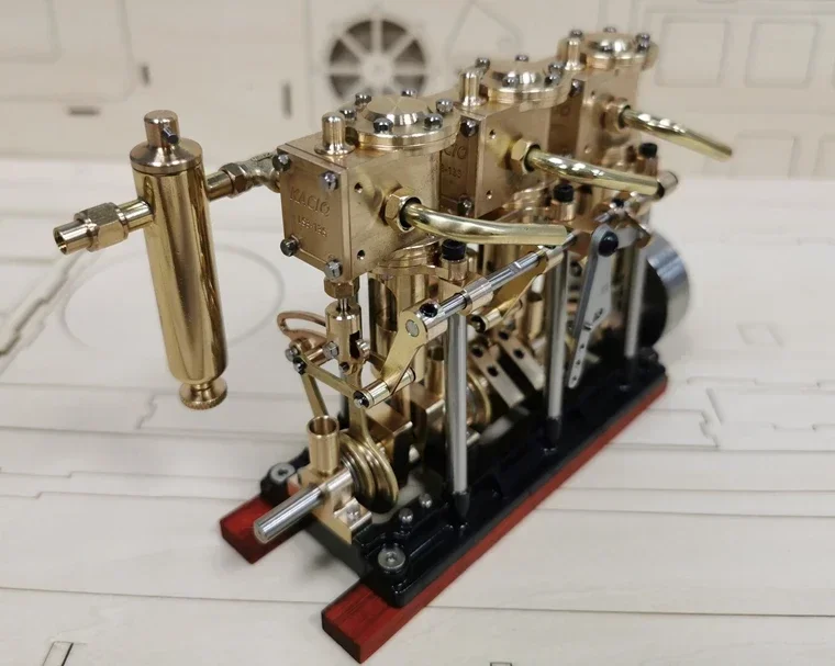 LS3-13s Twin Cylinder Three-cylinder Steam Engine High Torque Steam Boat Model