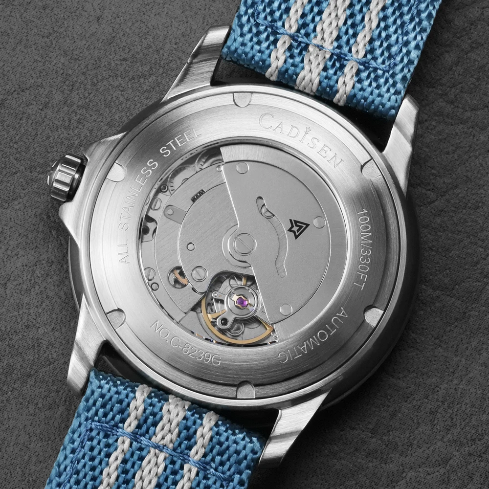 CADISEN New 2027 Deep Explorer Automatic Mechanical Watch Man Canvas Strap Wristwatch Luxury Luminous 100M Waterproof Watches