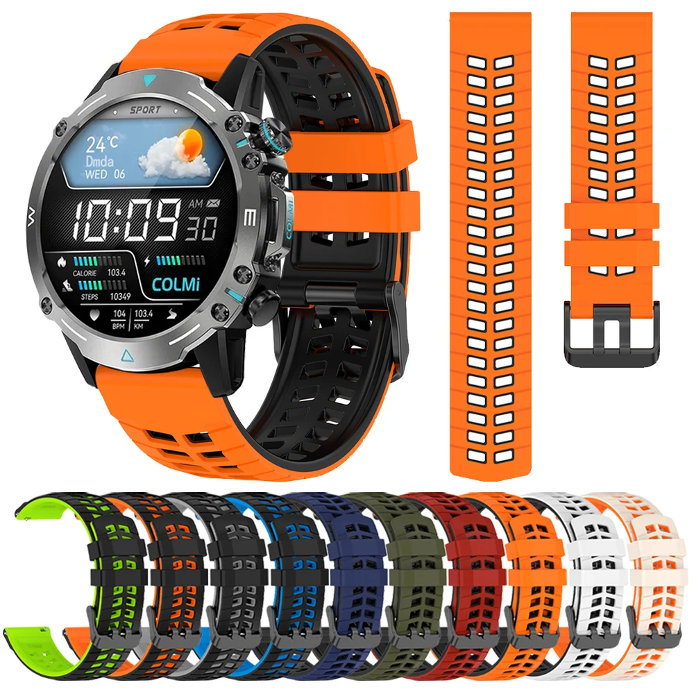 22mm Silicone Soft Strap For COLMi M42 M41 C81 P81 Breathable Watchband For COLMI P86 P82 V68 V76 I30 Smartwatch Bracelet Correa