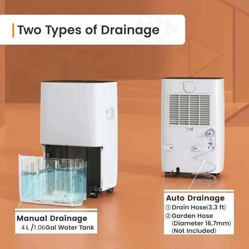 مزيل الرطوبة المنزلي الذكي مع خرطوم الصرف وخزان المياه ، نجم الطاقة الأكثر كفاءة