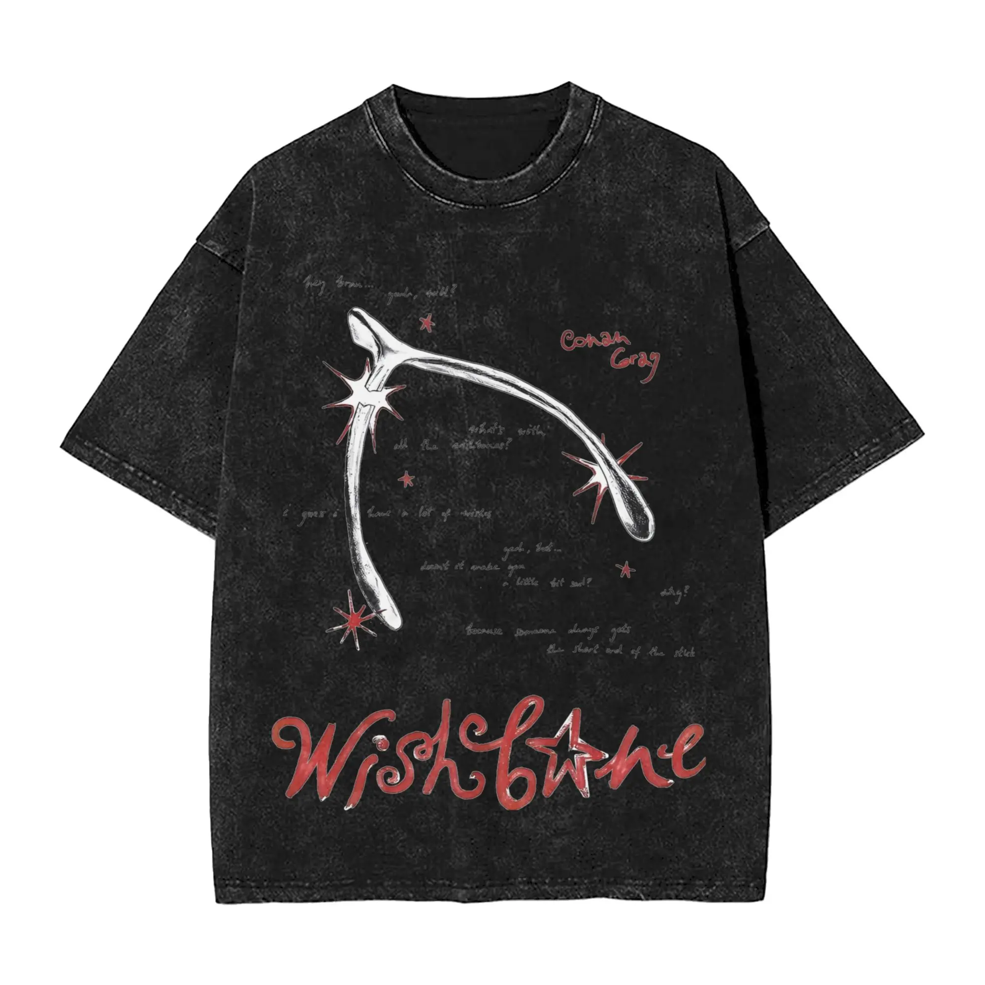 Conan Gray Wishbone Album Men's T Shirt Washed  Amazing Tee Shirt Short Sleeve Round Collar T-Shirts Cotton Birthday Gift Tops