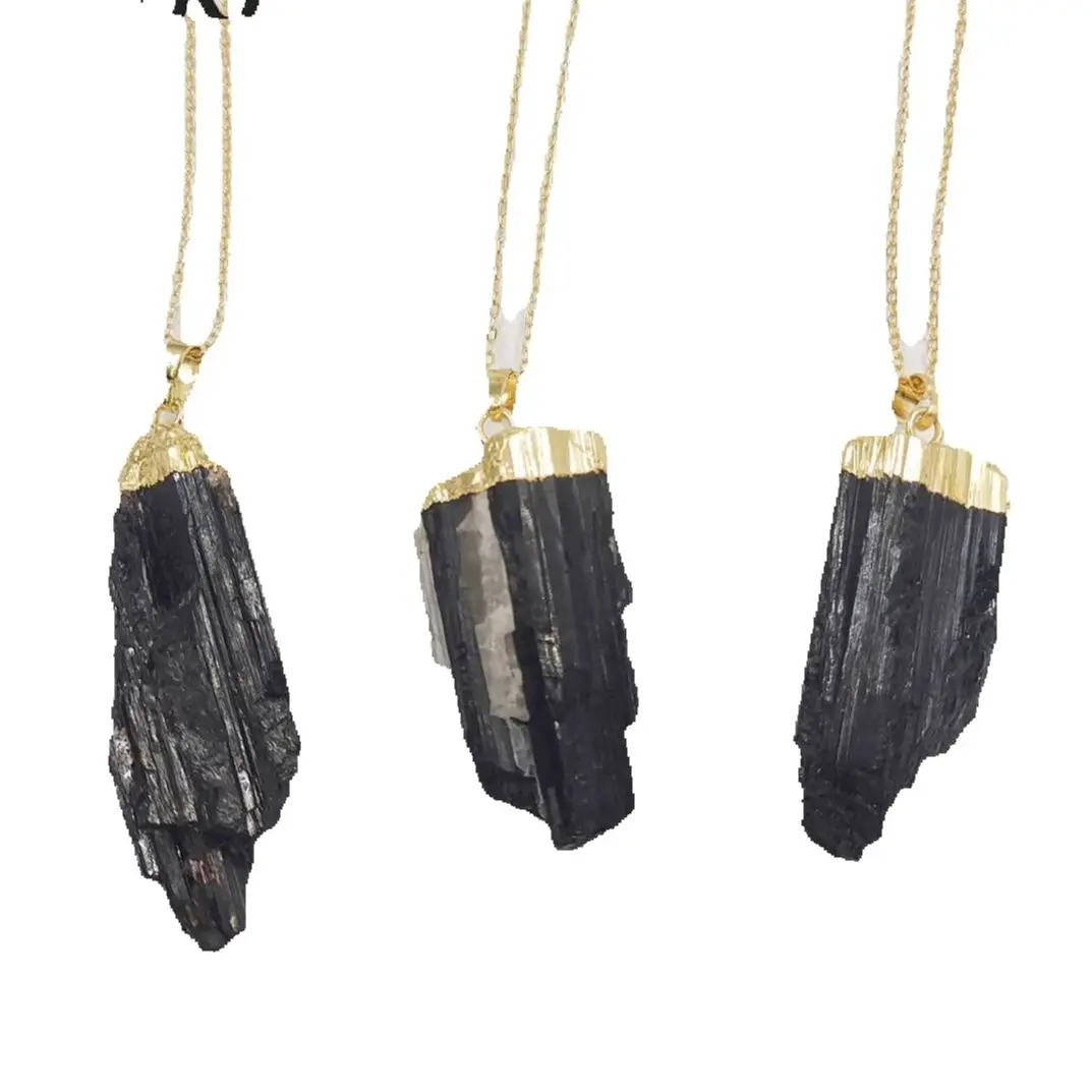 

WT-N1405 WKT 2025 Hot Style Black Tourmaline Pendant Women Party Gift Necklace Trend Jewelry Beautiful Accessory