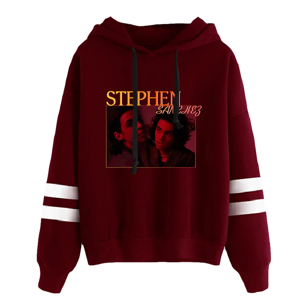 Stephen Sanchez Merch Unisex sin bolsillo barras paralelas manga sudadera mujeres hombres Sudadera con capucha redes sociales estrella ropa de moda