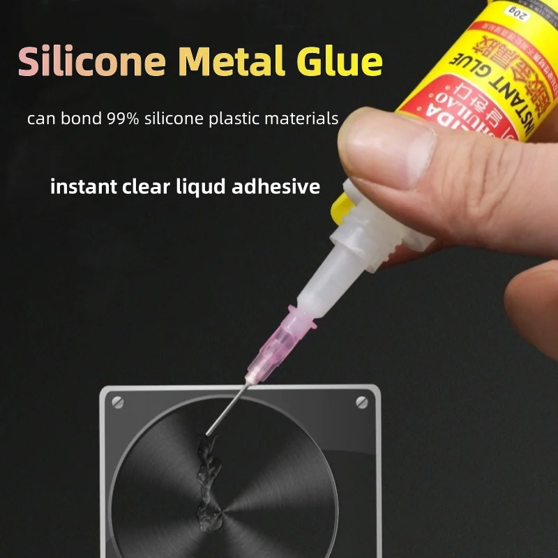 Cola instantânea do metal do silicone, plástico direto do metal TPE PP da ligação, forte transparente para o punho dos vidros, universal macio, 20g