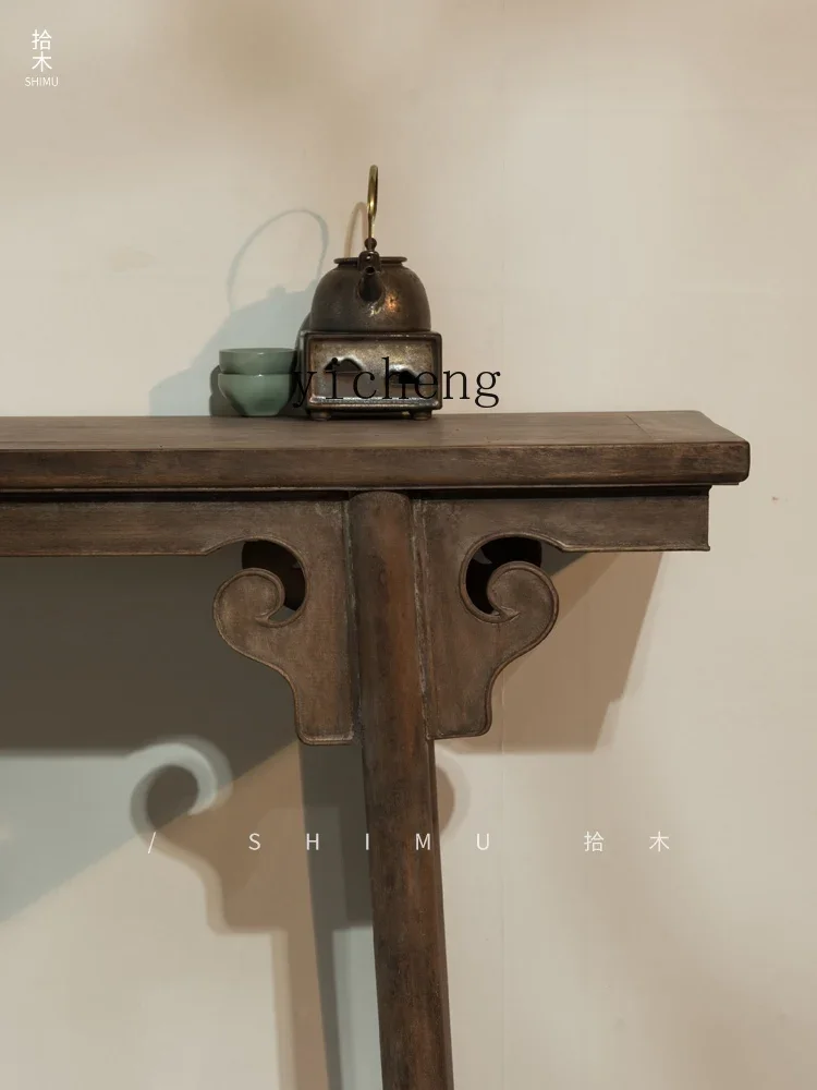 YFY  Altar Table Solid Wood Chinese Style Case Table Old Objects Antiques Folk Style