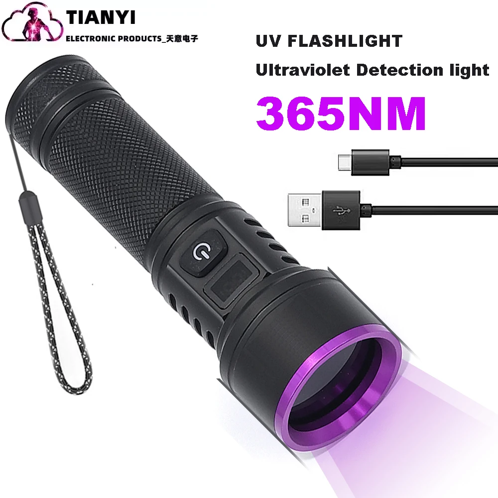 UV365nm purple light aluminum alloy flashlight fixed focus light lamp bead more applicable to yanchao, fluorescent agent