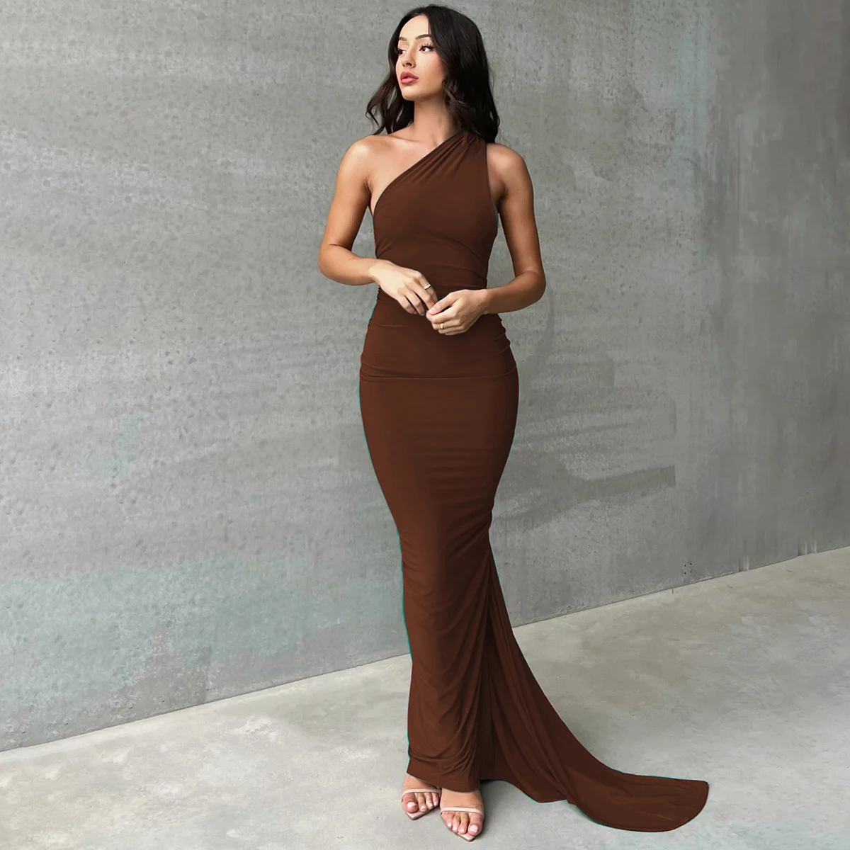 Hugcitar One Shoulder Backless Adjustable Scarf Loop Ruched Sexy Maxi Dress Women Elegant Y2K Streetwear Festival Outfit 286 Se9cfc6d39ad048bbabb87033cac4f86cj