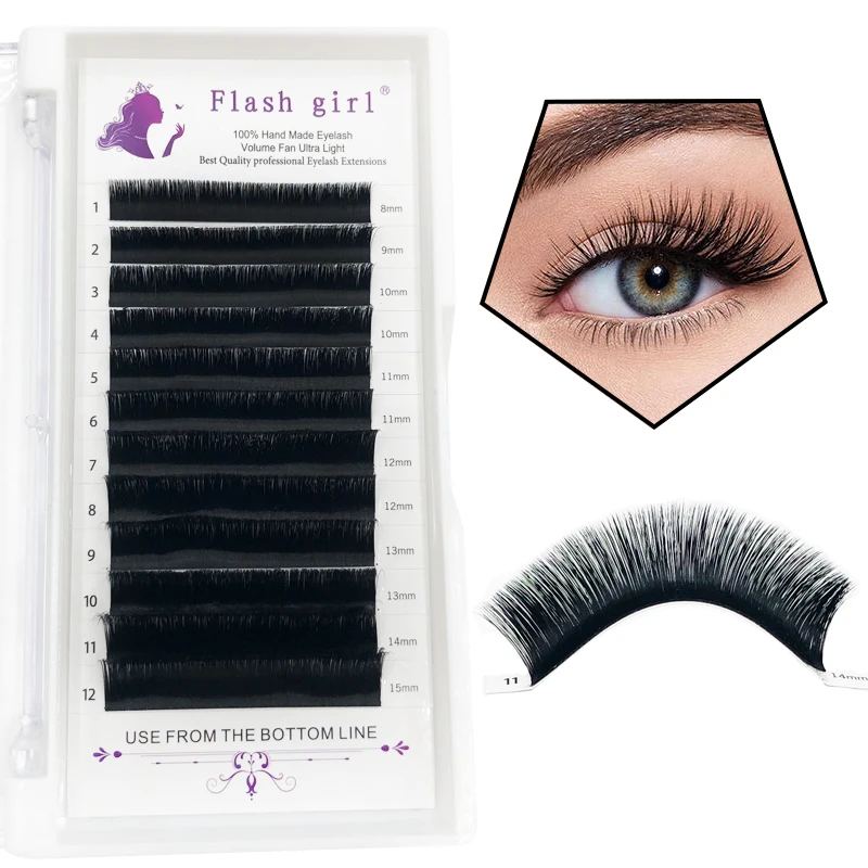 

Auto Flowering Blooming Pre-made 0.07 thickness B/C/D curl Invisible and natural eyelashes extensions with Personalized
