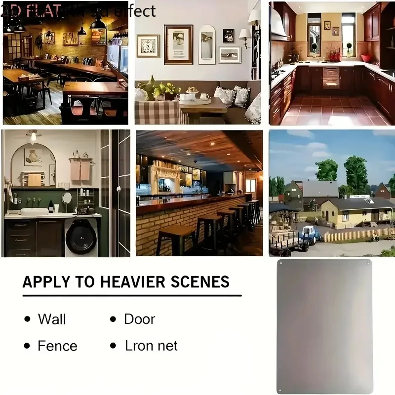 1 لوحة معدنية مسطحة للحديقة ثنائية الأبعاد، مناسبة للديكور الفني للمنزل والمكتب الداخلي والخارجي.