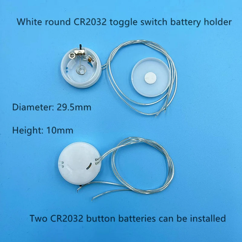 CR2025 CR2032 Coin Button Cell   Batteries  6V round Holder Case Battery Socket Holder Case Cover With ON/OFF Switch Leads