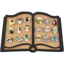 Pin Board Book Cork Board Bulletin Display Board 0.8inch Thick Wall Mounted Cork Board for Brooch Pin Storage Office Home