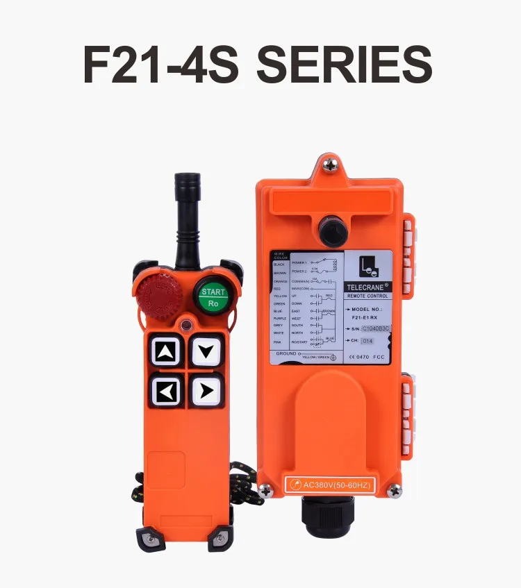 TELECRANE F21-E1 F21-E1B F21-2S F21-4S Wholesales Industrial Remote Control 2 4 6 Single Speed Buttons Hoist Crane Lift