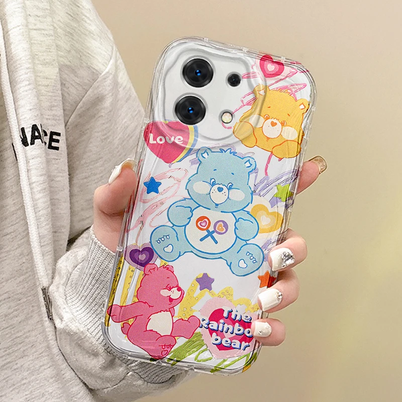 Cute Cartoon Care Bears Phone Case For Redmi Note 13 12 11 ProPlus 10 9 Pro 14C 13C 12C 11S 10A K70 Shockproof Transparent Cover