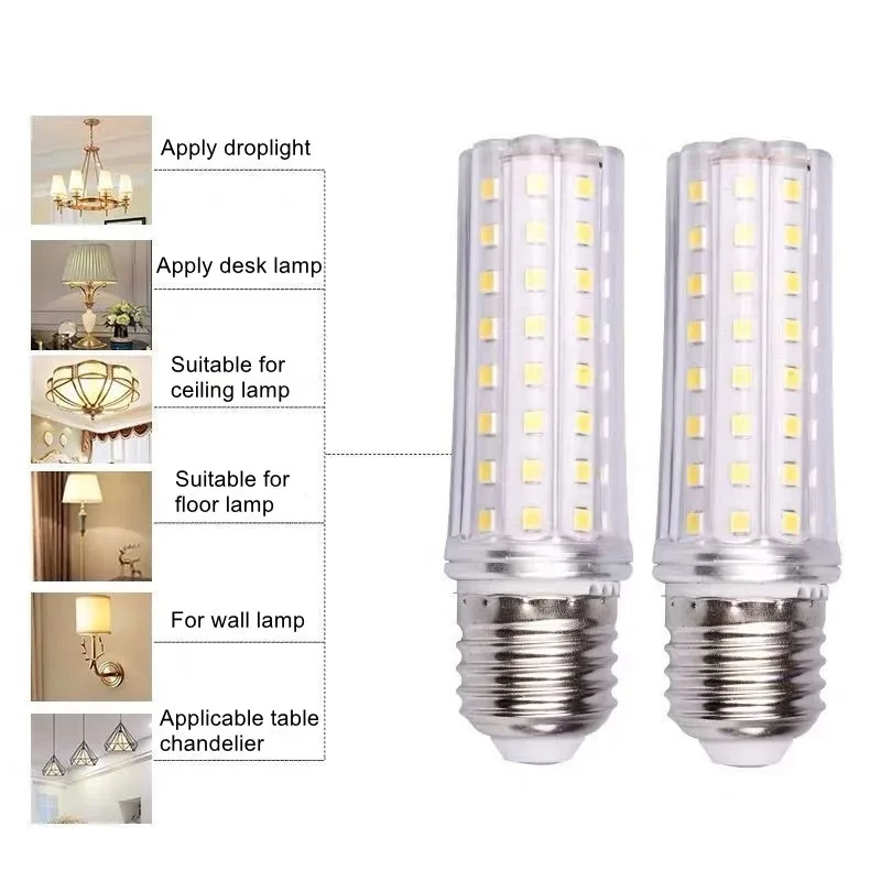 Led Light Bulb E14 E27 Size 90V-220V Screw Mouth Super Bright Energy-saving Warm Light Neutral Light Variable White Light