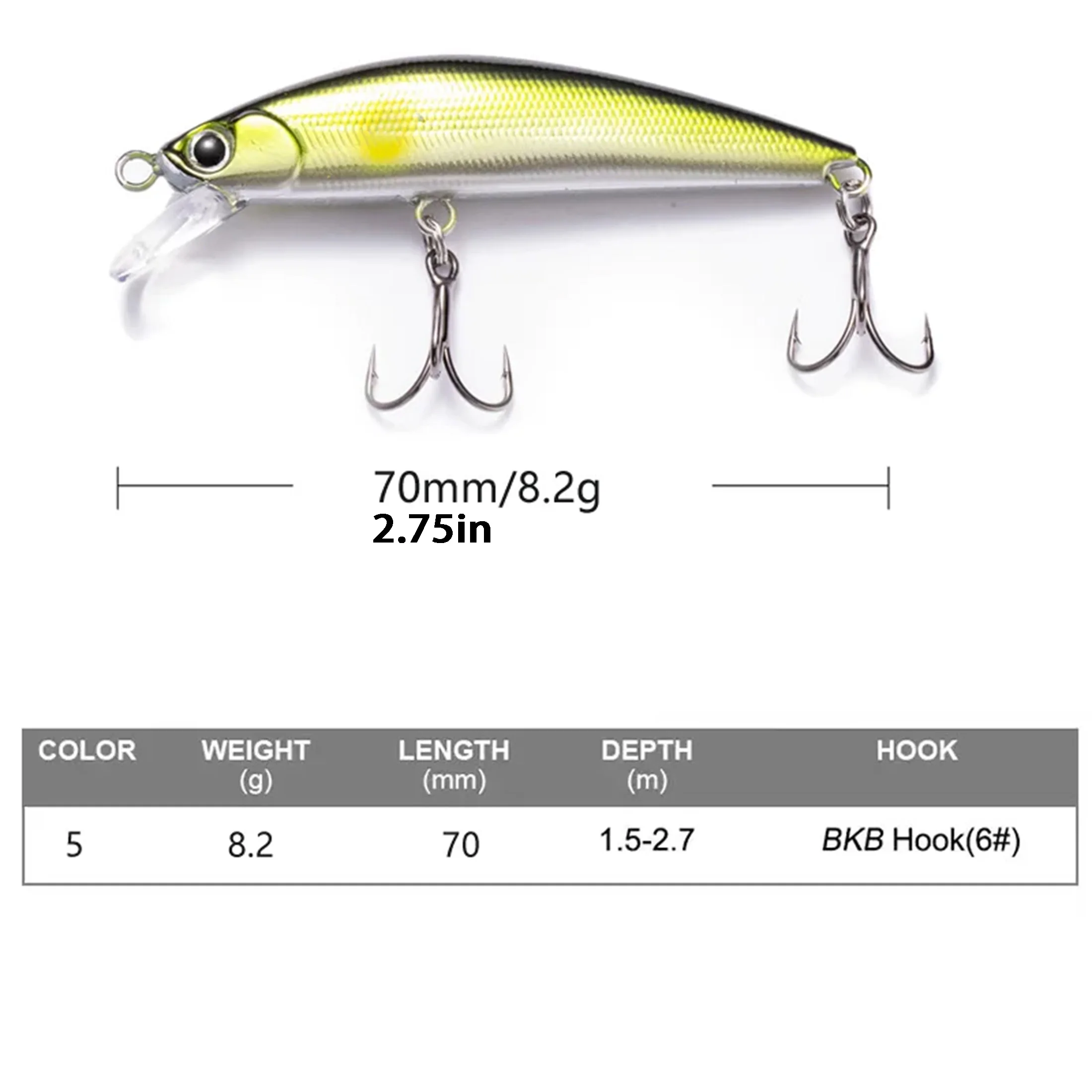 1Pcs Sinking Minnow Fishing Lure Multi-Functional Lure Bait for Long-Distance Casting Slow Sinking Freshwater Bass, Redfish, Rainbow Trout