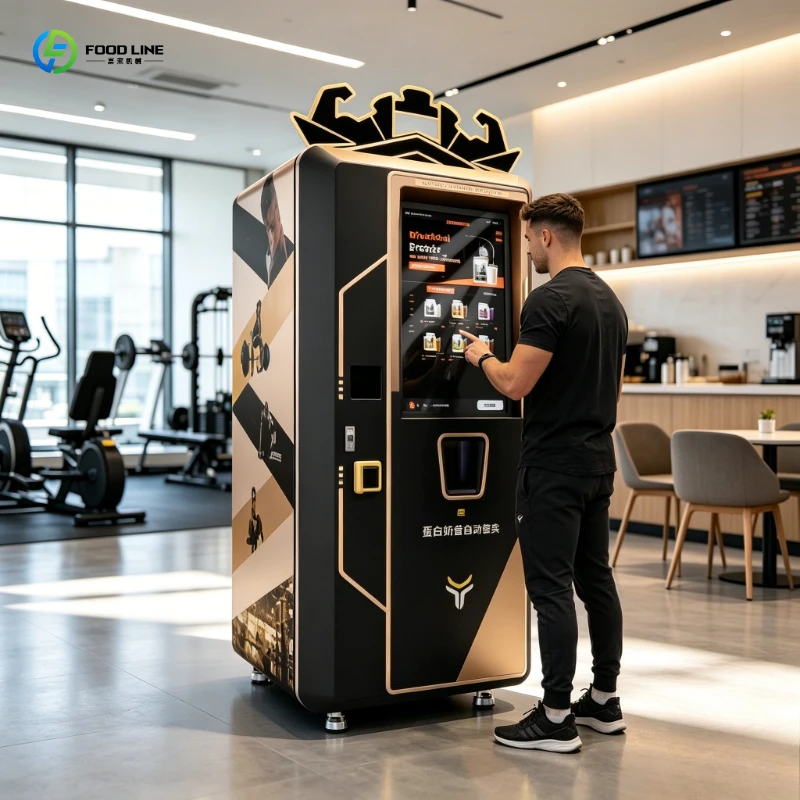 Protein Shake Vending Machine Energy Saving Cooled Cabinet SDK Wireless Online Pay for Hotel Resort Lobby