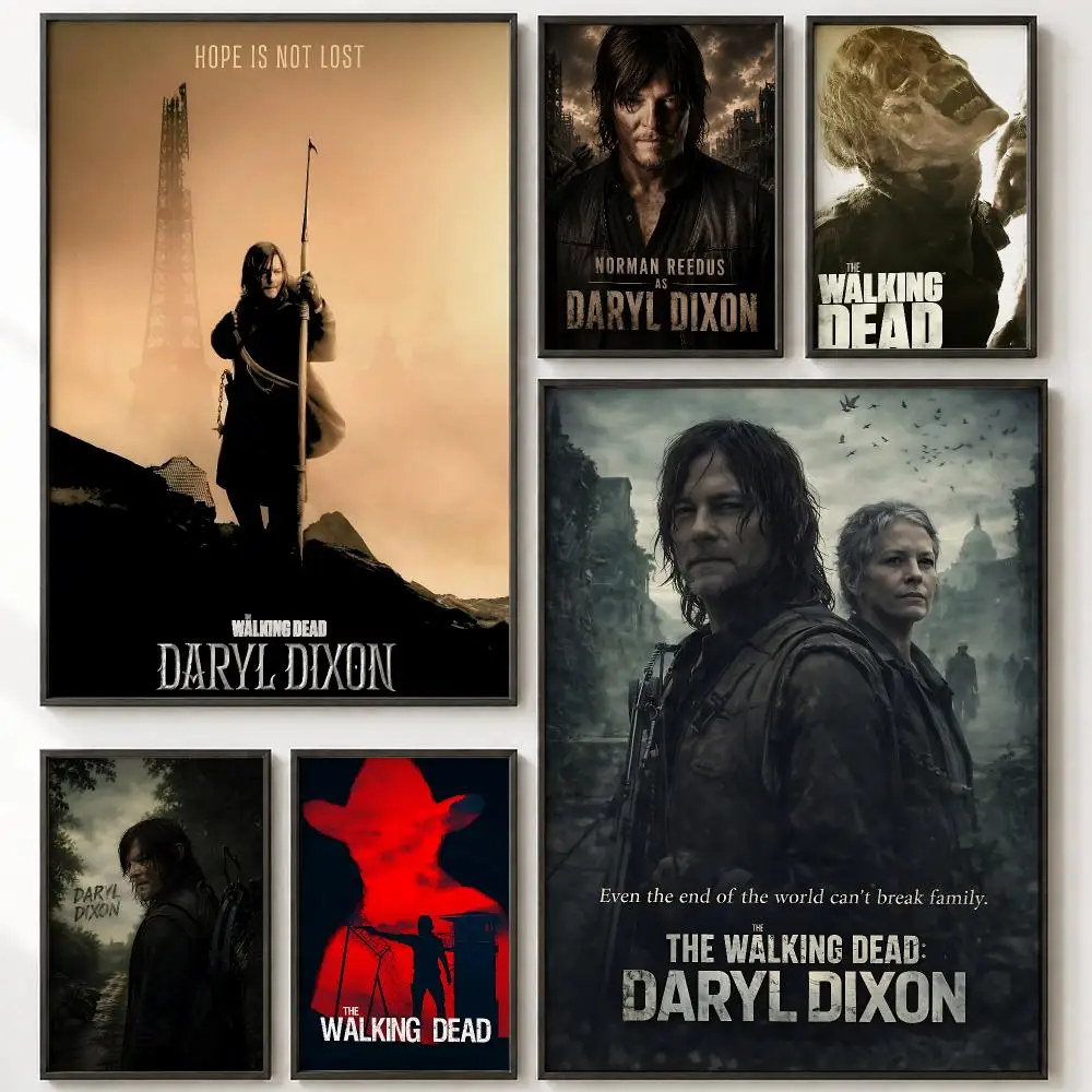 High-quality Entertainment T-The Walking DeadS Poster Vintage Retro Anime Poster Stickers Peel and Stick Wall Art Home Decor