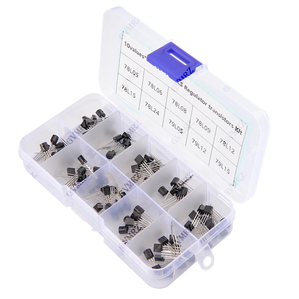 10Values 100PCS Regulator Transistors TO-92 Kit 78L05 78L06 78L08 78L09 78L12 78L15 78L24 79L05 TO92 With Box