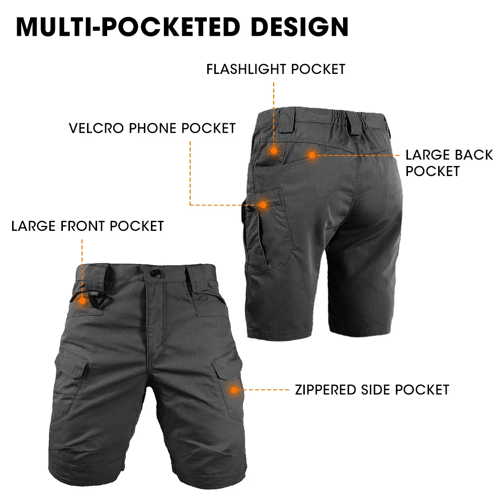 Savior Zomer Waterdicht Sneldrogend Multi-pocket Shorts Cargoshorts Tactische korte broek Heren Outdoorkleding Jacht Vissen